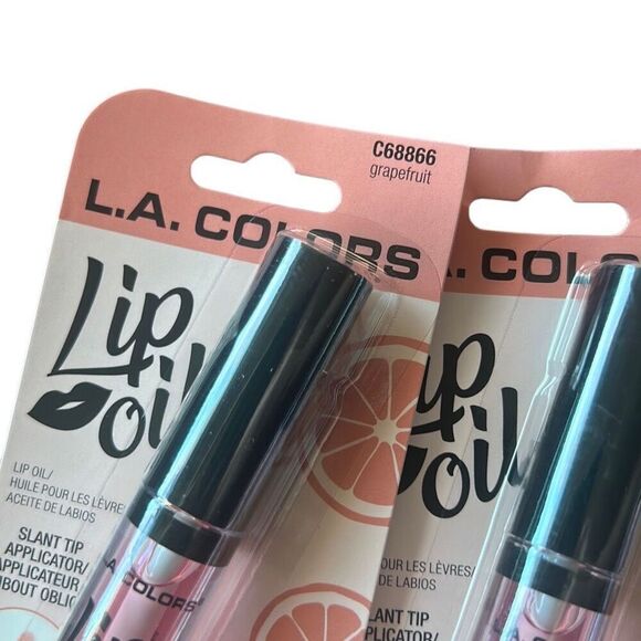 3x LA‎ COLORS GRAPEFRUIT C68866 LIP OIL MOISTURIZE FULL PLUMP LIP SHINE LIPGLOSS - Picture 3 of 3